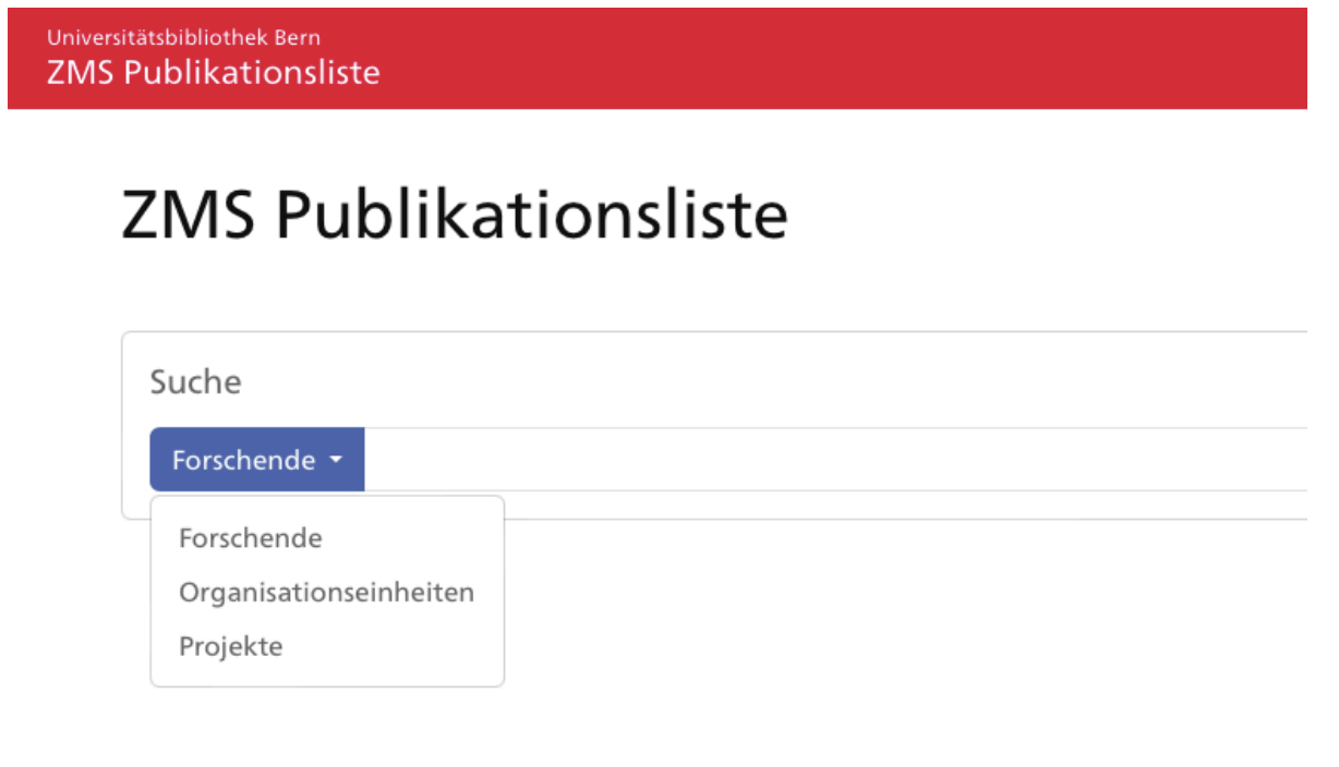 Applikation Publikationsliste